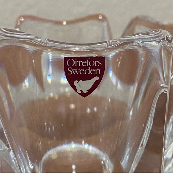 Vintage Orrefors Sweden Signed LH 1384-121 Lars Hellsten 6” Corona Crystal Bowl - Picture 5 of 16